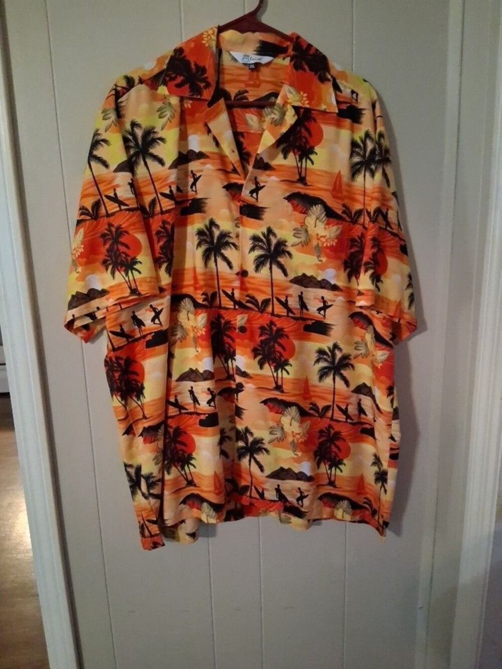 NWOT Alvish Men's Hawaiian Shirt 2xl Polyester Orange
